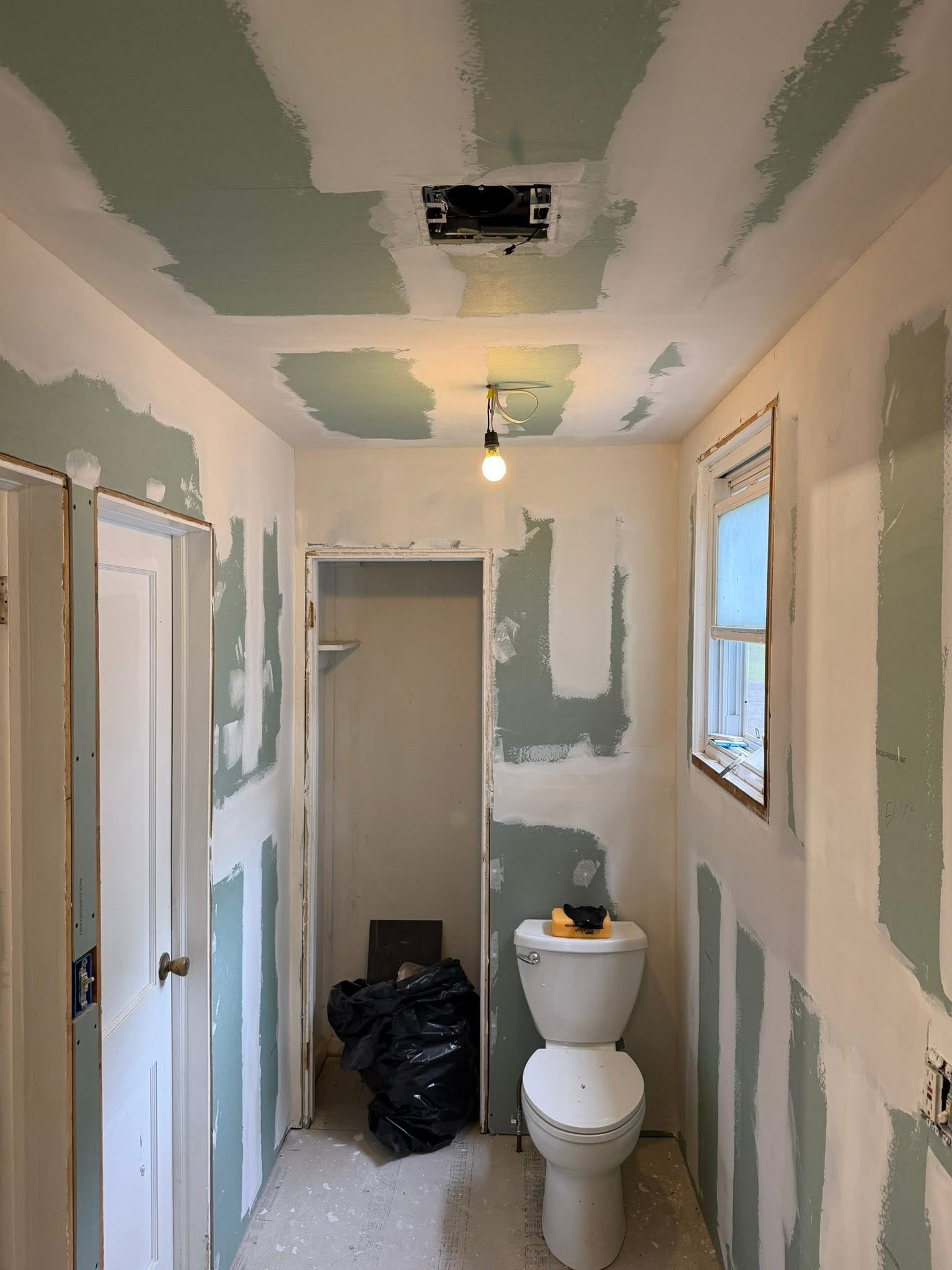 Drywall taped and mudded