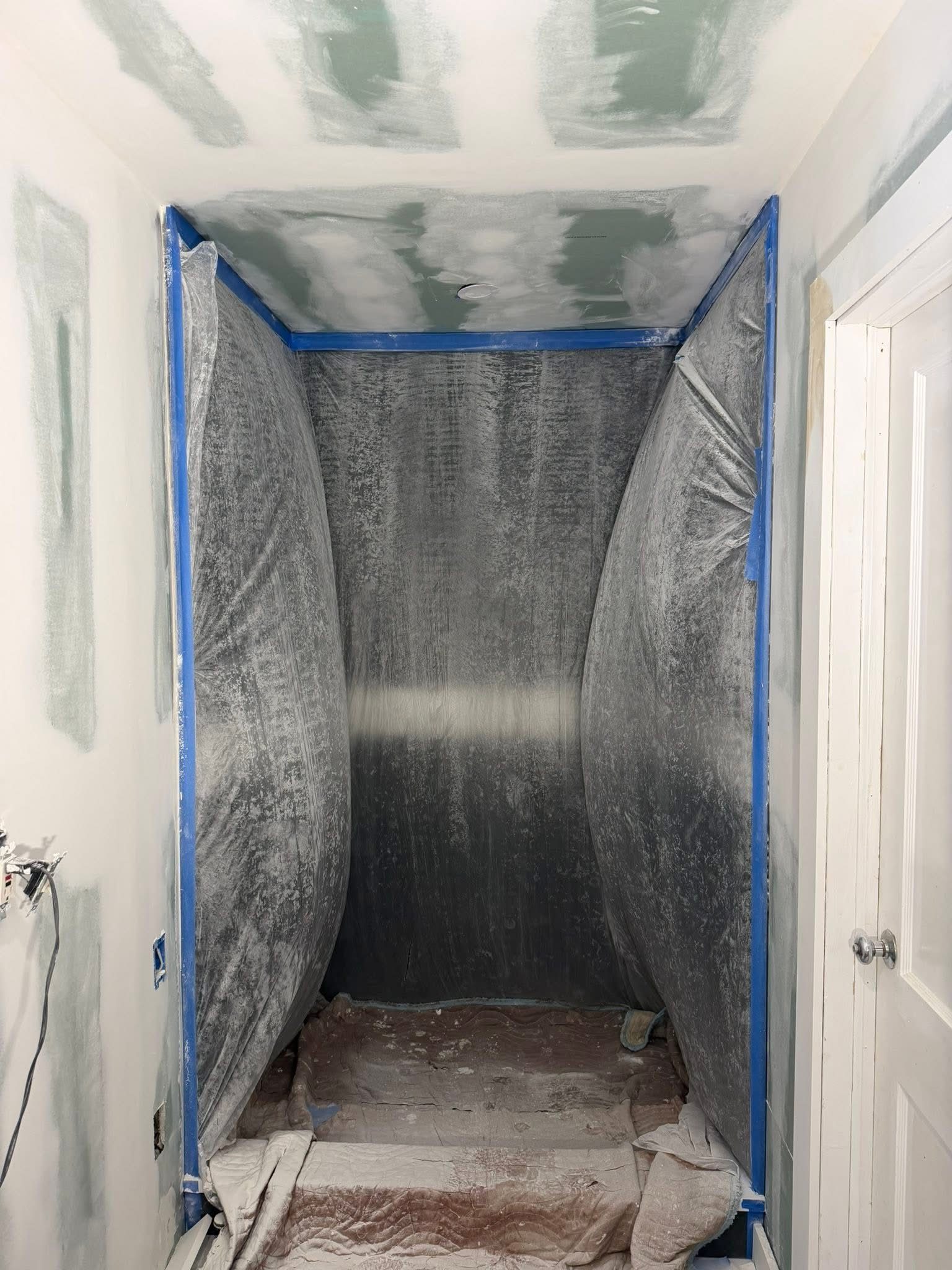 Shower masked before painting