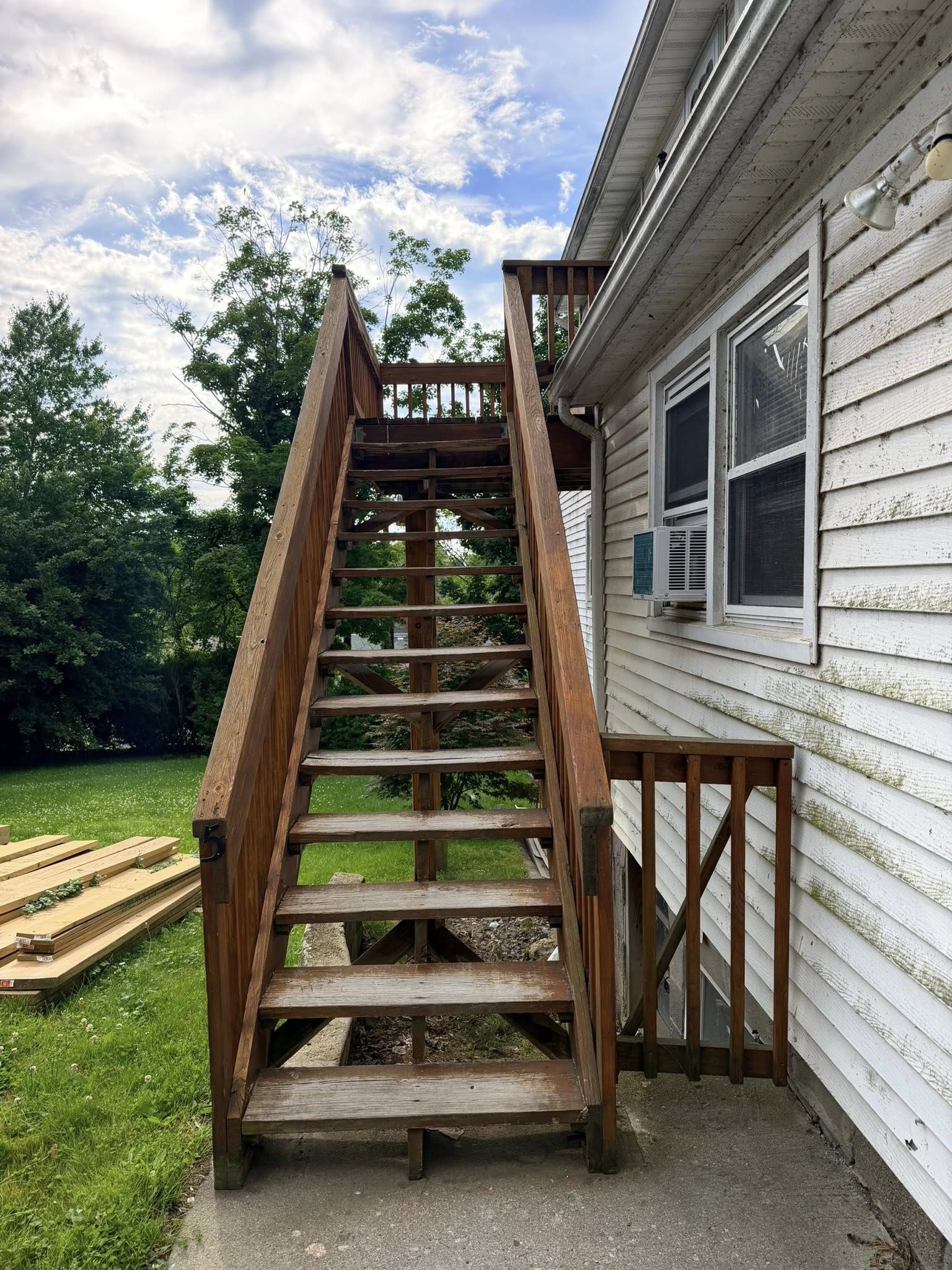 New stair framing — early construction stage