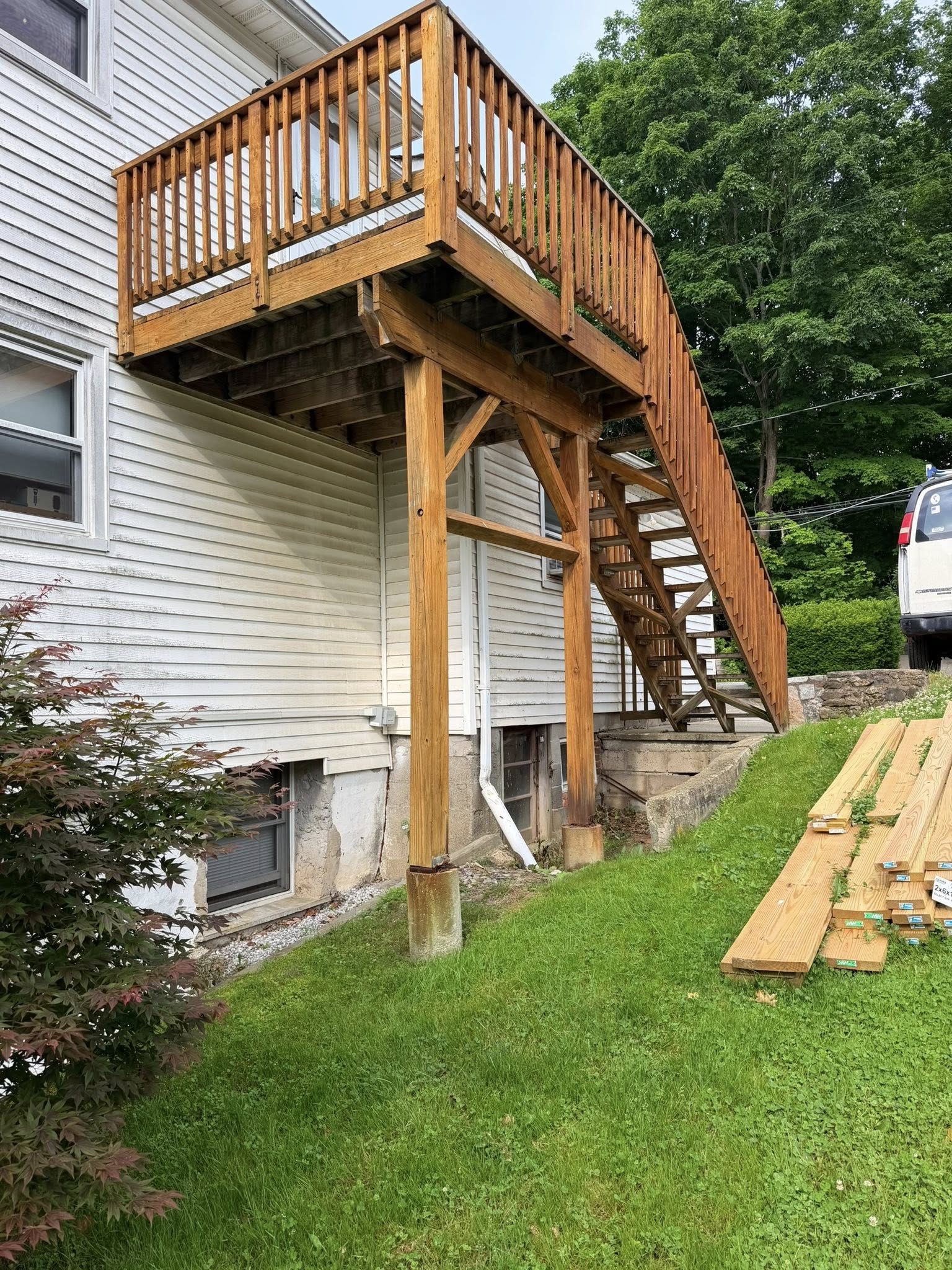 Before: full view deteriorated stairs